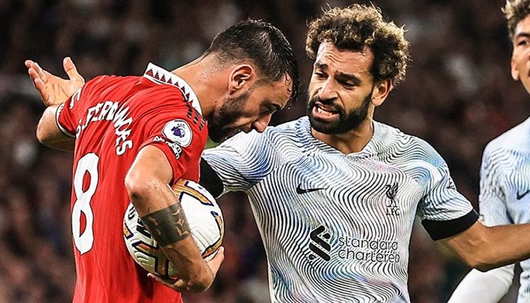 محمد صلاح وبرونو فيرنانديز هاري ماغواير وبرونو فرنانديز في مانشستر يونايتد