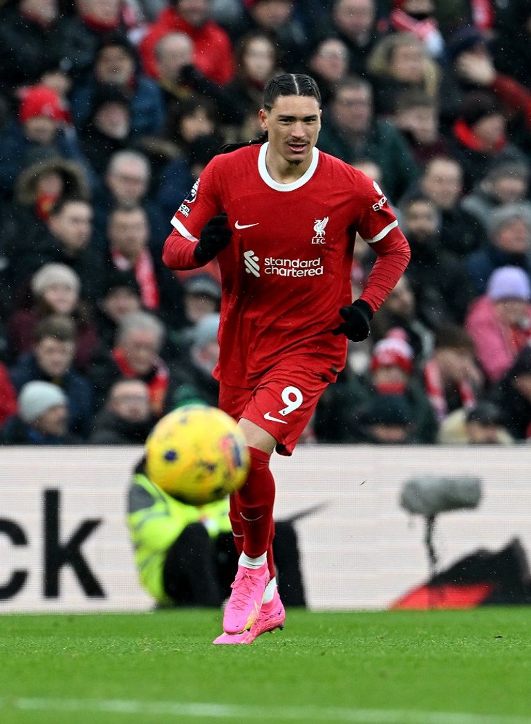 داروين نونيز في مباراة ليفربول وفولهام