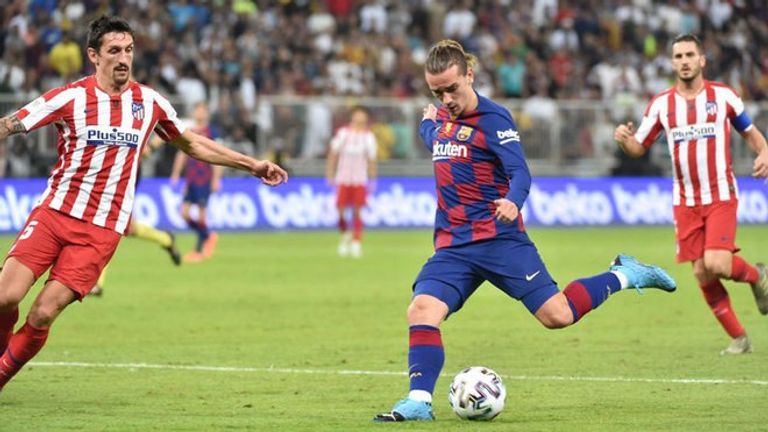 غريزمان مع برشلونة ضد أتلتيكو