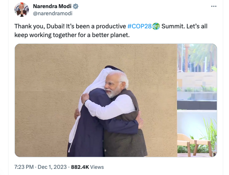 الدكتور سلطان الجابر رئيس مؤتمر الأطراف COP28 مع بعض من كبار قادة العمل المناخي