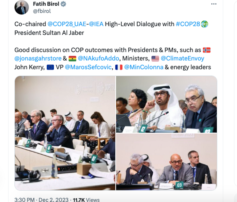 الدكتور سلطان الجابر رئيس مؤتمر الأطراف COP28 مع بعض من كبار قادة العمل المناخي