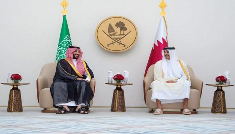 الأمير محمد بن سلمان بن عبدالعزيز آل سعود والشيخ تميم بن حمد آل ثاني