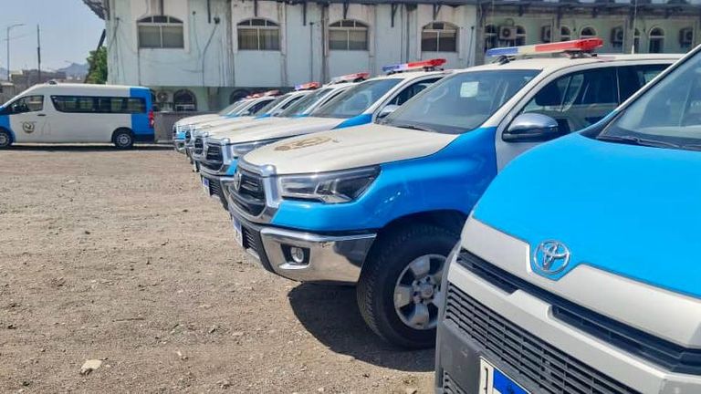 مركبات لتعزيز مراكز الشرطة في اليمن