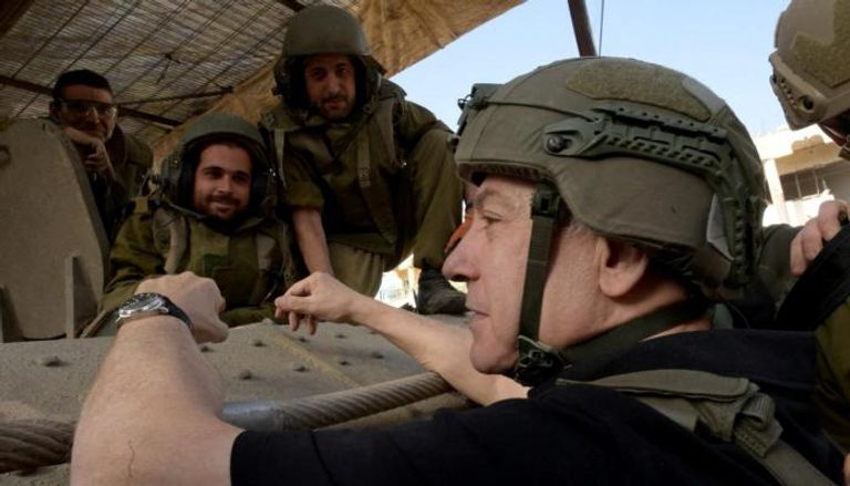 بنيامين نتنياهو في زيارة لغزة خلال الهدنة - أرشيفية