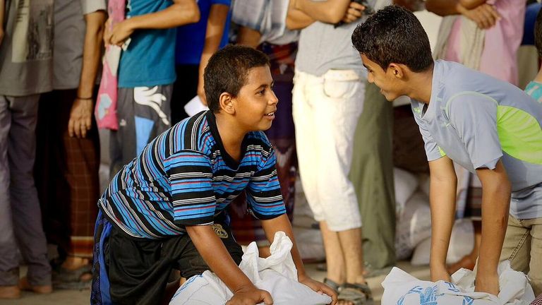 مساعدات الغذاء شمال اليمن