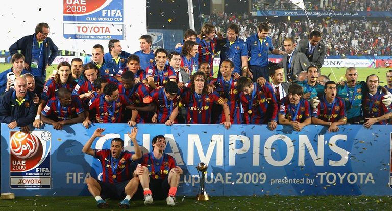 برشلونة توج بأول نسخة عربية من كأس العالم للاندية مانشستر سيتي بطل دوري أبطال أوروبا