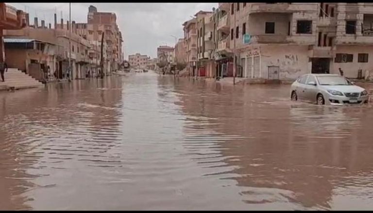 أمطار غزيرة في شوارع محافظة مصرية