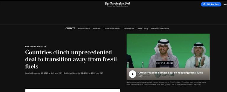 كبريات وسائل الإعلام العالمية أشادت بإنجازات COP28