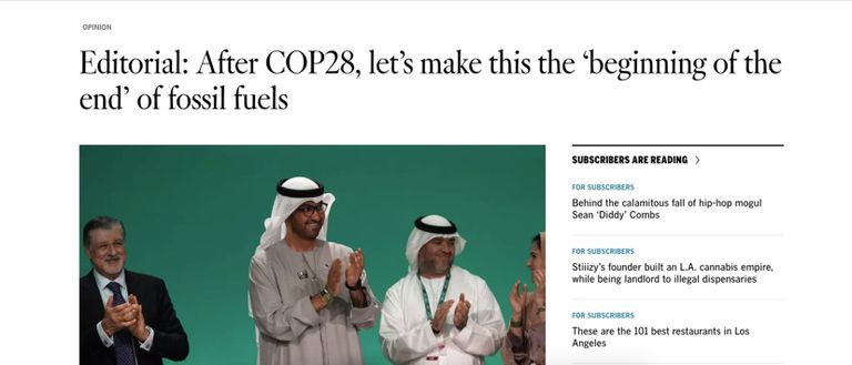 كبريات وسائل الإعلام العالمية أشادت بإنجازات COP28