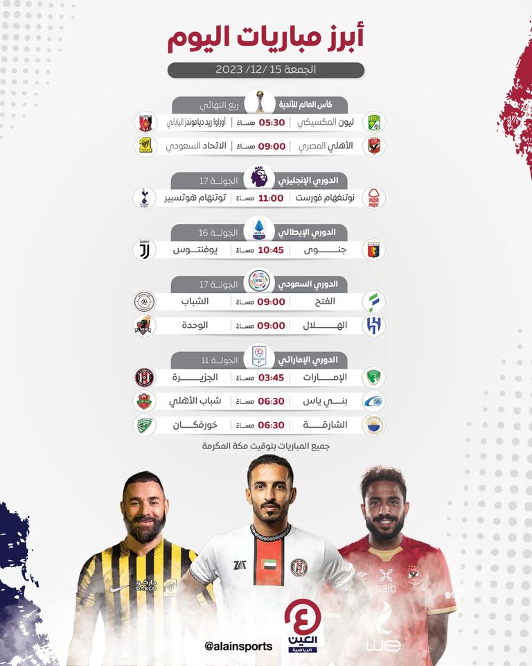 مباريات اليوم اتحاد جدة السعودي - كأس العالم للأندية 2023