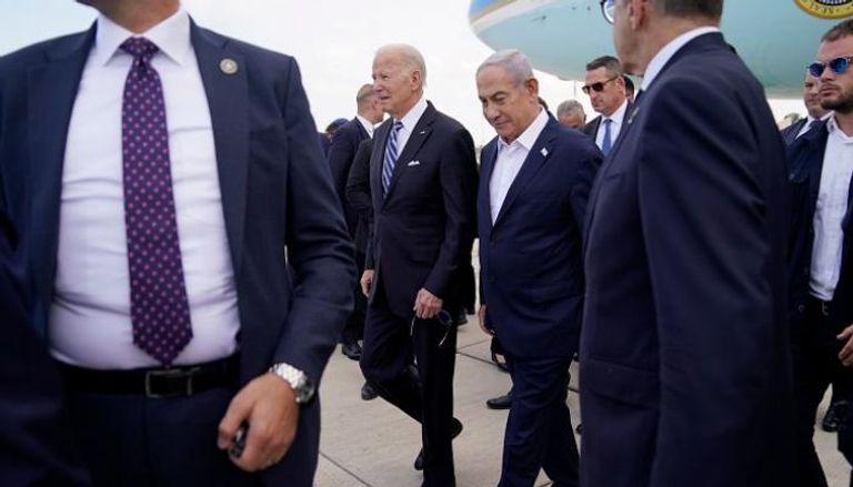 الرئيس الأمريكي بايدن ورئيس الوزراء الإسرائيلي نتنياهو
