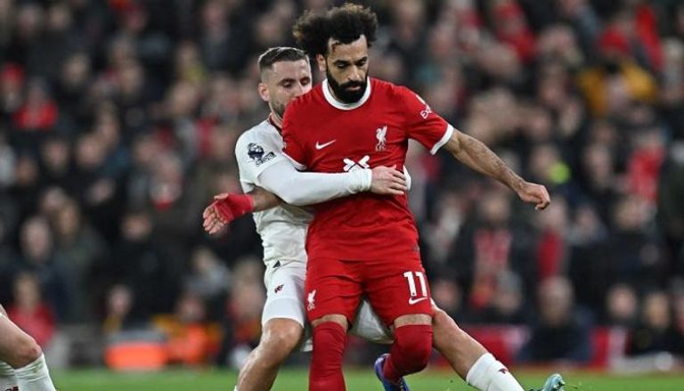 محمد صلاح في مباراة ليفربول ومانشستر يونايتد