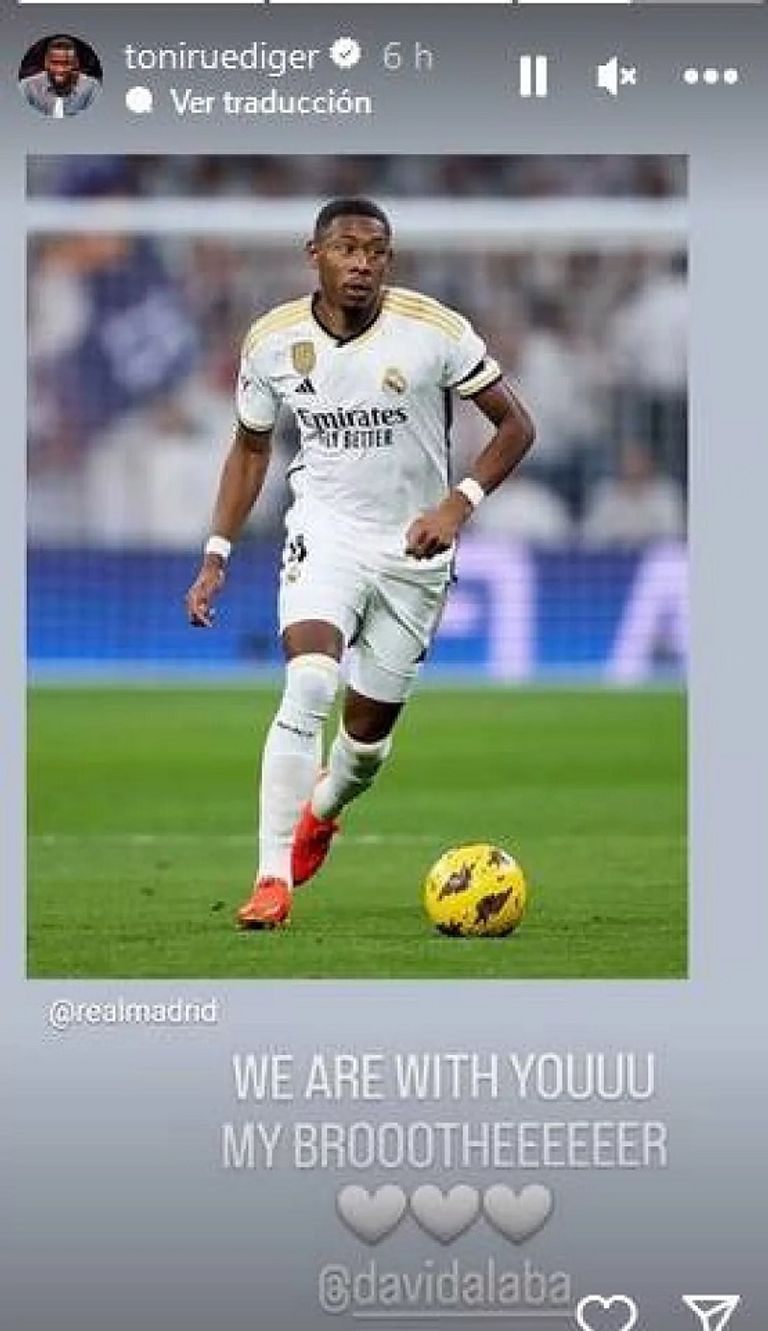 رسالة أنطونيو روديغير ديفيد ألابا لاعب ريال مدريد