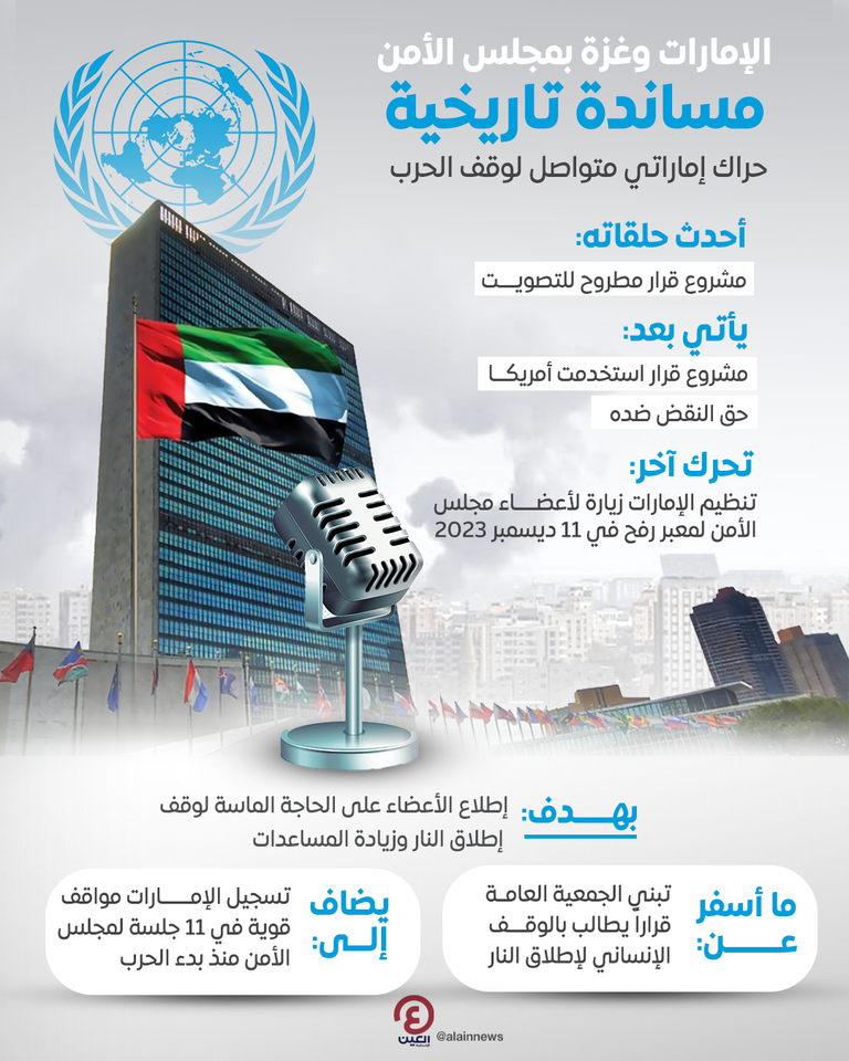 دعم إماراتي متواصل لغزة في مجلس الأمن