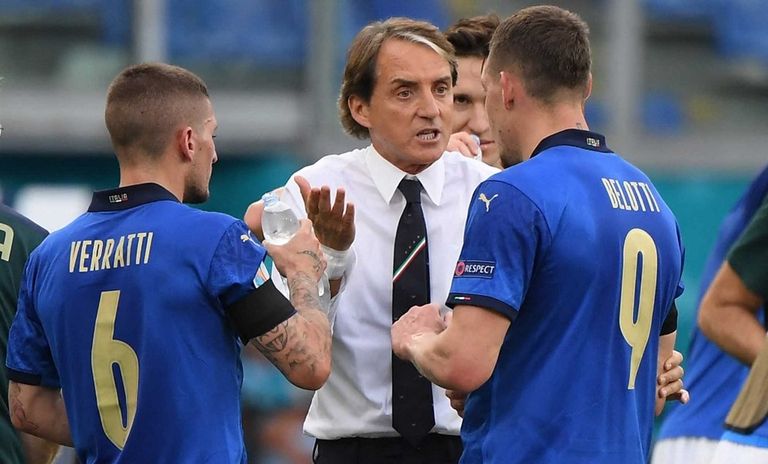 مانشيني ومنتخب السعودية منتخب إيطاليا في يورو 2020