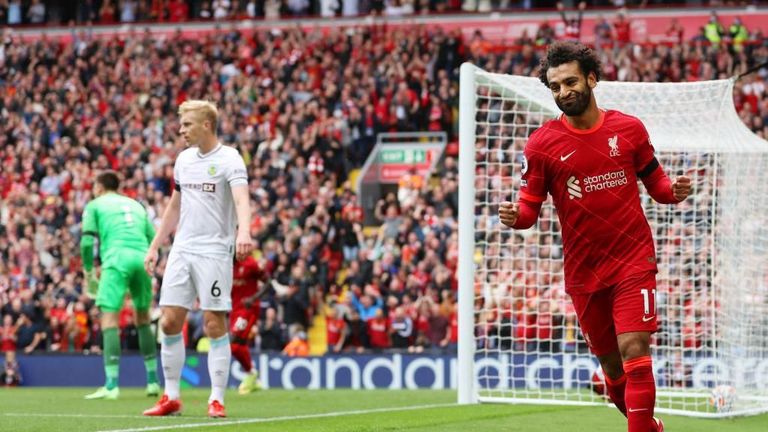 هدف محمد صلاح الوحيد في بيرنلي بالدوري الإنجليزي - أرشيفية  محمد صلاح في مباراة ليفربول وبيرنلي