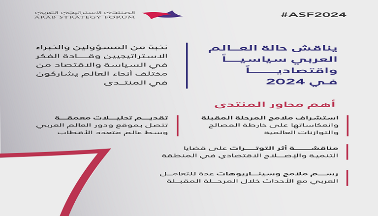انطلاق المنتدى الاستراتيجي العربي بدبي 3 يناير المقبل