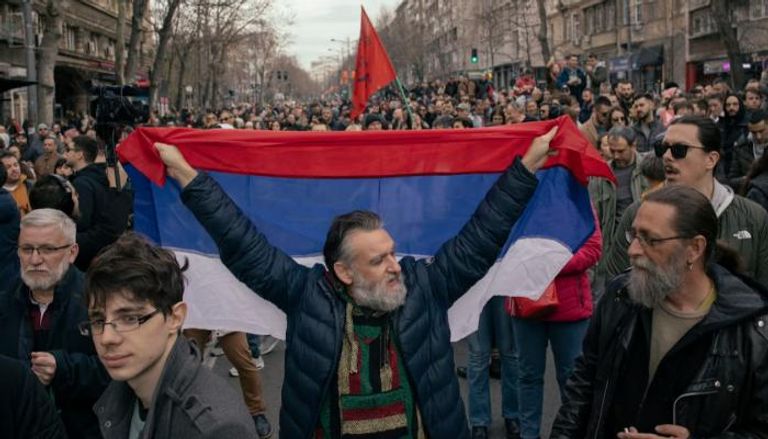 جانب من الاحتجاج على نتائج الانتخابات