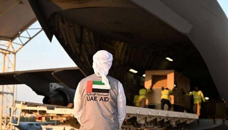 جانب من المساعدات الإنسانية الإماراتية لغزة