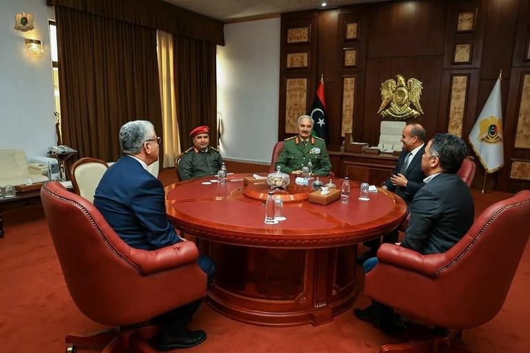 جانب من لقاء حفتر وباشاغا