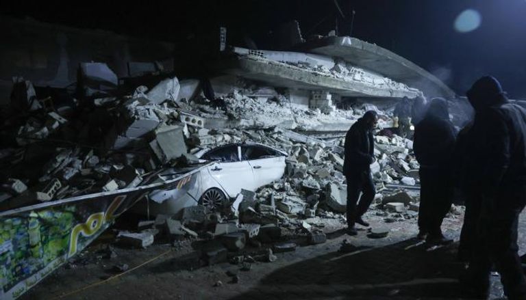 بناء انهار جراء الزلزال في سوريا