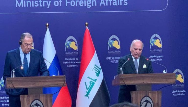 مؤتمر صحفي لوزير الخارجية الروسي ونظيره العراقي ببغداد