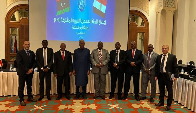 جانب من اجتماعات اللجنة العسكرية المشتركة (5+5)  بالقاهرة