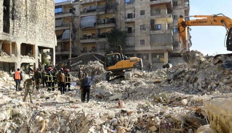 آثار الزلزال في مدينة حلب