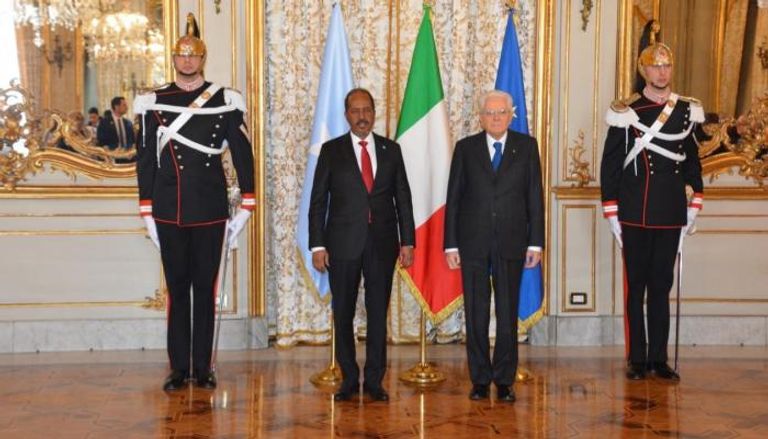 الرئيس الصومالي مع نظيره الإيطالي