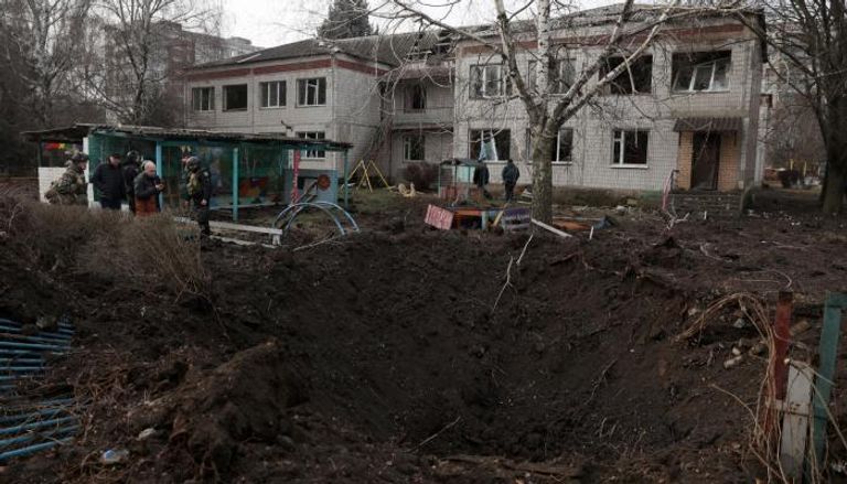 حفرة أحدثها صاروخ روسي في كراماتورسك