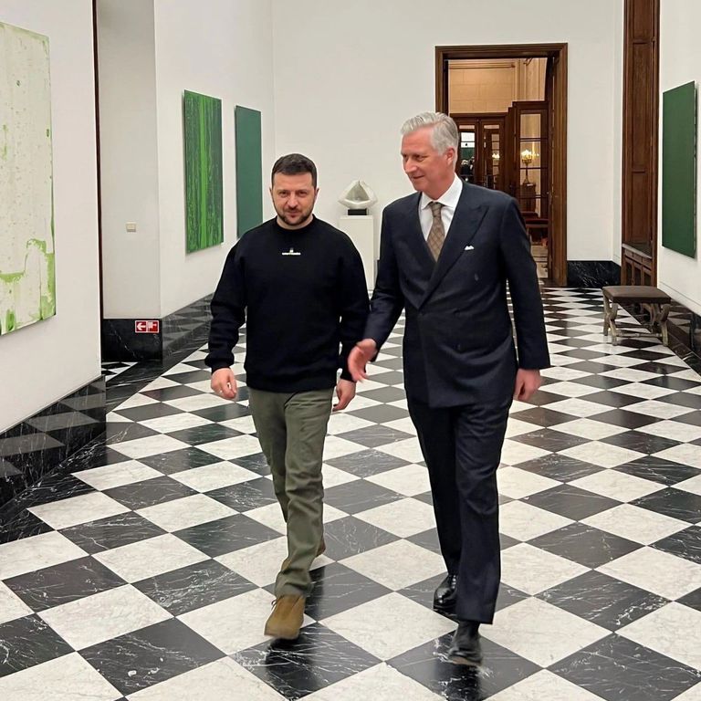 زيلنسكي والعاهل البلجيكي الملك فيليب