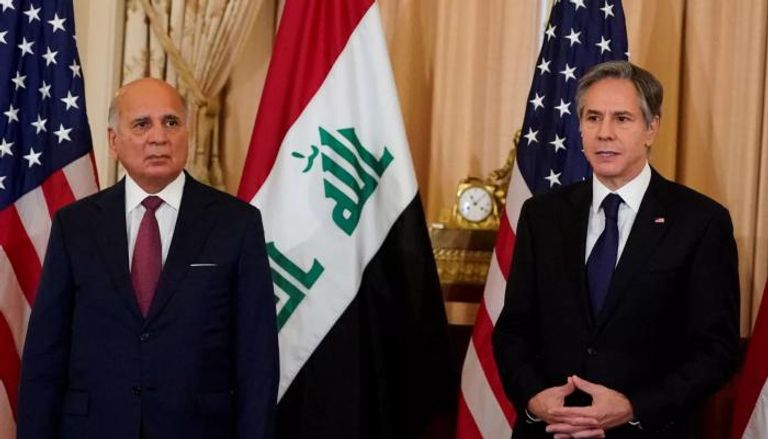 وزير الخارجية العراقي مع نظيره الأمريكي في واشنطن
