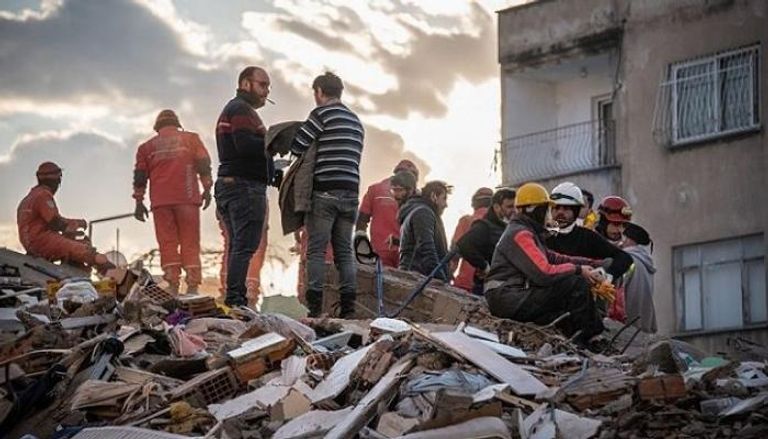 جانب من آثار الزلزال المدمر في تركيا