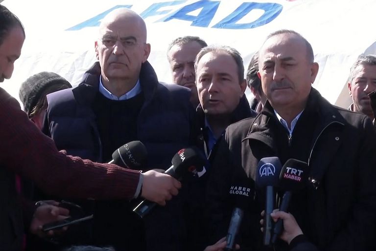 جانب من استقبال وزير خارجية تركيا لنظيره اليوناني