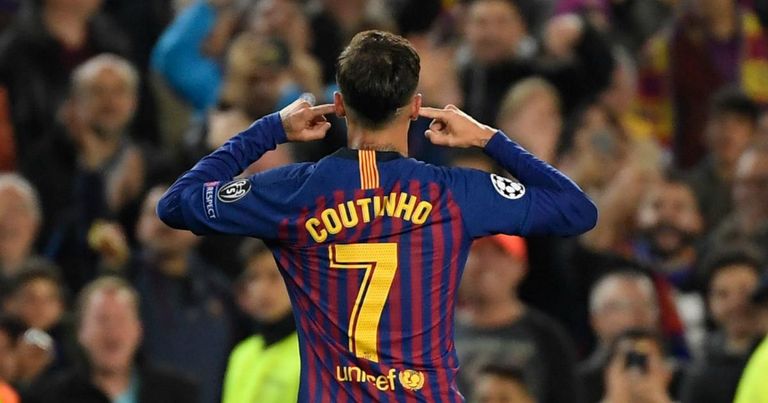 احتفال كوتينيو دييجو مارادونا ضد مانشستر يونايتد