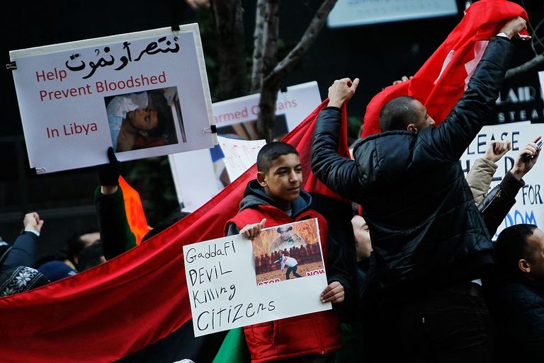 جانب من بعض مؤيدي القذافي - أرشيفية