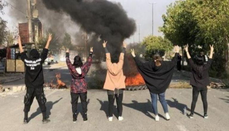 جانب من التظاهرات في إيران 