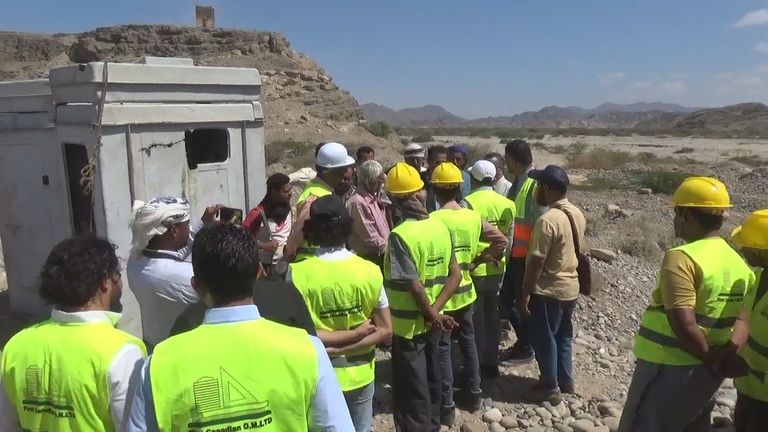 موقع سد حسان الذي تمول عمليات تشييده دولة الإمارات في جنوب اليمن