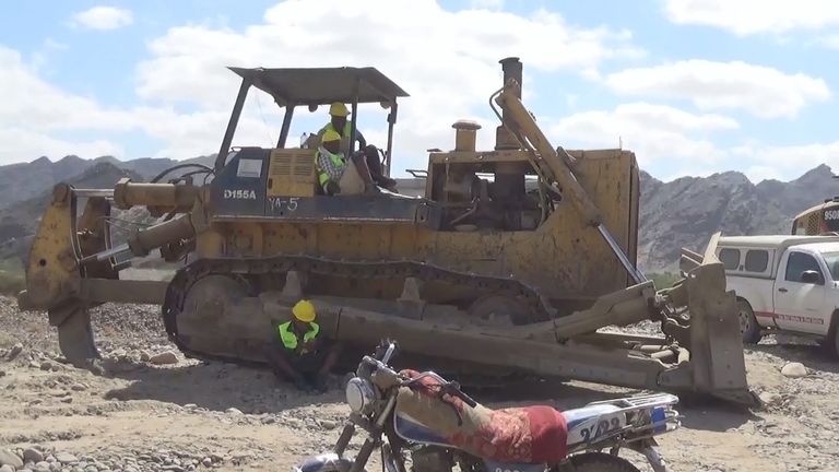 موقع سد حسان الذي تمول عمليات تشييده دولة الإمارات في جنوب اليمن