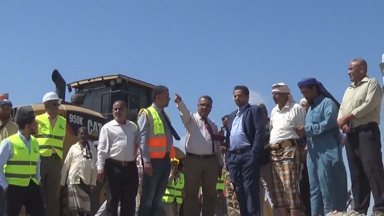 موقع سد حسان الذي تمول عمليات تشييده دولة الإمارات في جنوب اليمن