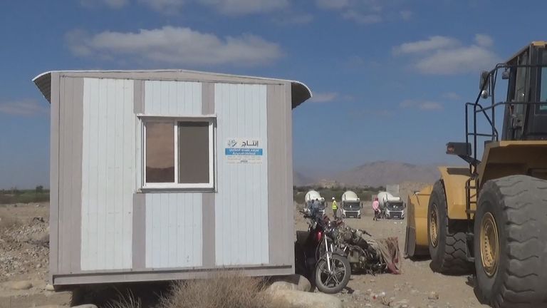 موقع سد حسان الذي تمول عمليات تشييده دولة الإمارات في جنوب اليمن