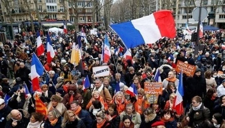 جانب من المظاهرات التي تشهدها فرنسا
