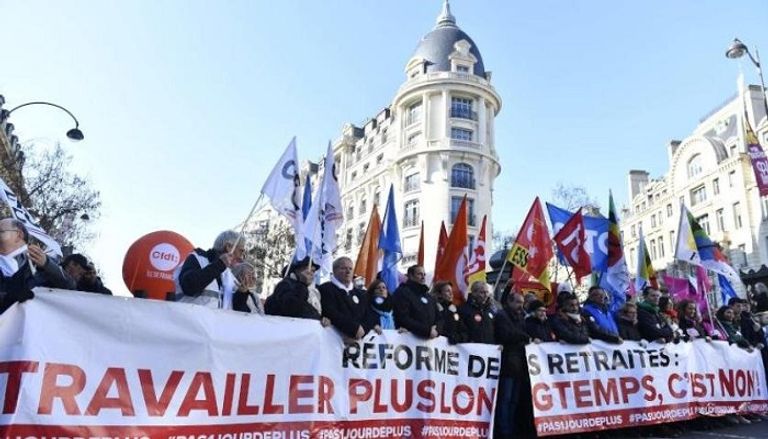 جانب من المظاهرات التي تشهدها فرنسا