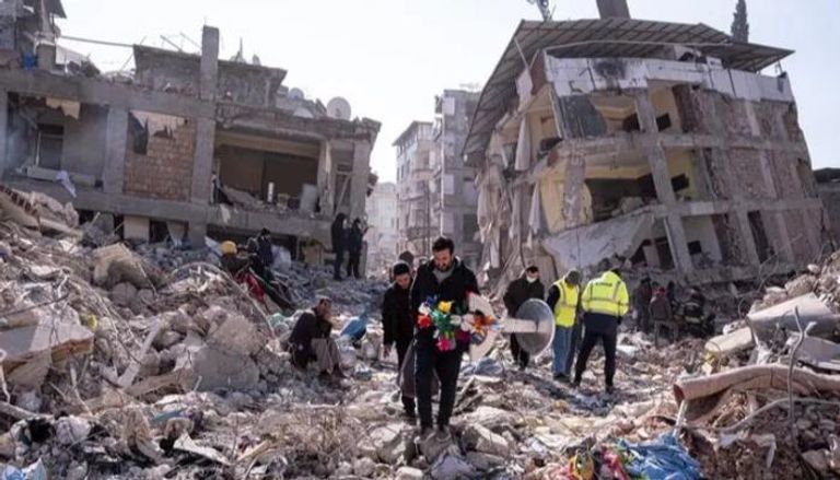 جانب من آثار زلزال تركيا المدمر في 6 فبراير/ شباط