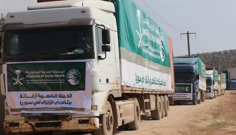 شاحنات إغاثة سعودية