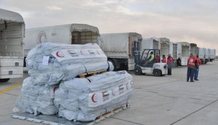 جانب من المساعدات الإماراتية لمتضرري زلزال سوريا وتركيا