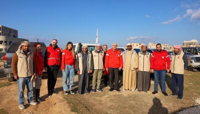 جانب من زيارة وفد هيئة الهلال الأحمر الإماراتي إلى سوريا