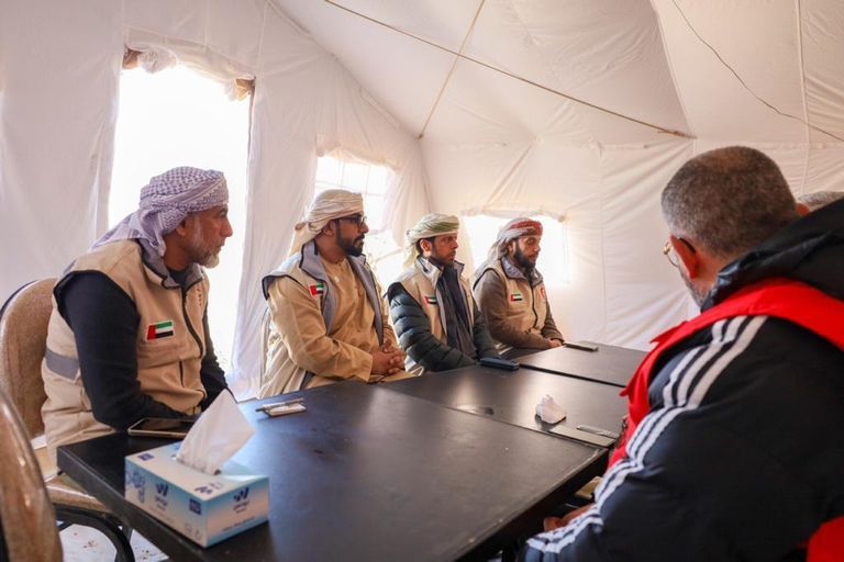 جانب من زيارة وفد هيئة الهلال الأحمر الإماراتي إلى سوريا