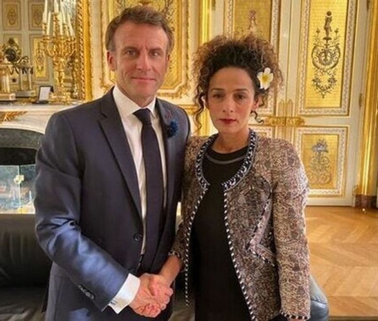 ماكرون ومسيح علي نجاد لقاء ماكرون وناشطة إيرانية