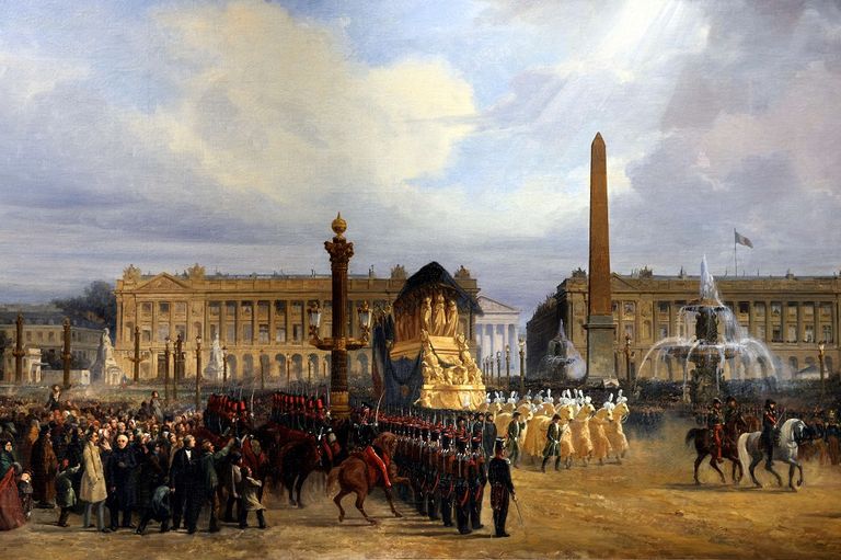 صورة مرسومة لمراسم استعادة رفات نابليون